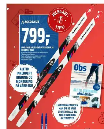 Coop Obs Madshus racelight intelligrip jr felleski 2021 tilbud