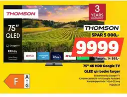 POWER THOMSON 75" 4K HDR Google TV tilbud
