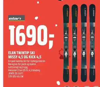 Coop Obs Elan twintip ski missy 4,5 og kick 4,5 tilbud