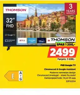 POWER THOMSON FHD Google TV Chromecast & Google Assistant tilbud