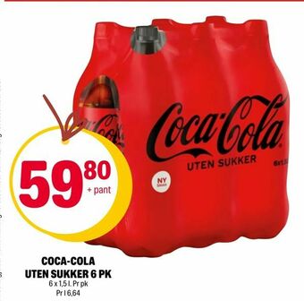 Coop Extra Coca-cola uten sukker 6 pk tilbud