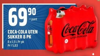 Coop Obs Coca-cola uten sukker 8 pk tilbud