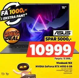 POWER ASUS Vivobook 16X NVIDIA GeForce RTX 4050 6 GB tilbud