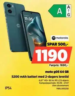 POWER MOTOROLA 5200 mAh batteri med 2-dagers levetid tilbud