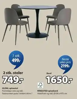 JYSK RINGSTED spisebord, NOK 1650 tilbud