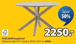JYSK FUGLSAND hagebord, NOK 2250 tilbud