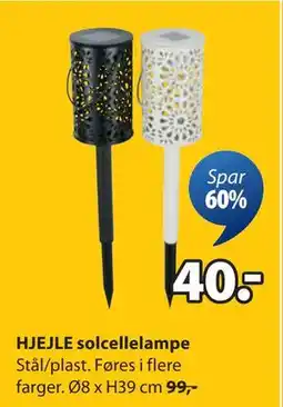 JYSK HJEJLE solcellelampe, NOK 40 tilbud