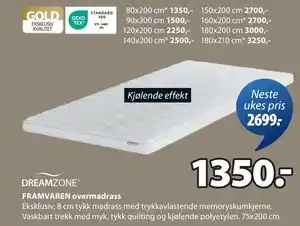 JYSK FRAMVAREN overmadrass tilbud
