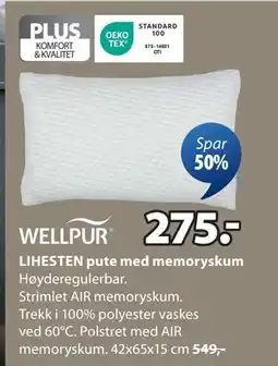 JYSK LIHESTEN pute med memoryskum, NOK 275 tilbud