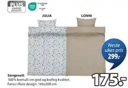 JYSK Sengesett, NOK 175 tilbud