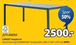 JYSK LANGET hagebord, NOK 2500 tilbud