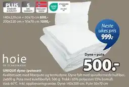JYSK UNIQUE dyne-/putesett tilbud