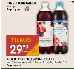 Coop Mega COOP HUSHOLDNINGSSAFT, NOK 29.9 tilbud