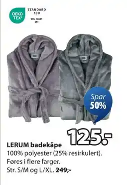 JYSK LERUM badekåpe, NOK 125 tilbud