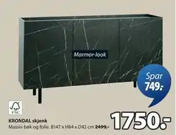 JYSK KRONDAL skjenk, NOK 1750 tilbud