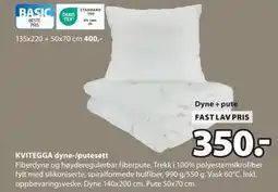 JYSK KVITEGGA dyne-/putesett, NOK 350 tilbud