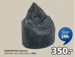 JYSK SNEKKERSTEN sekkestol, NOK 350 tilbud