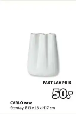 JYSK CARLO vase, NOK 50 tilbud