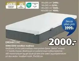 JYSK EIMA GS45 vendbar madrass tilbud