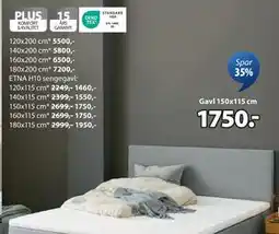 JYSK ETNA H10 sengegavl, NOK 1750 tilbud