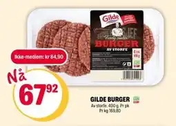 Coop Extra GILDE BURGER, NOK 84.9, Medlemspris tilbud