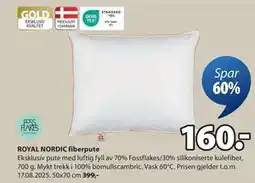 JYSK ROYAL NORDIC fiberpute, NOK 160 tilbud