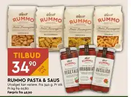 Coop Mega RUMMO PASTA & SAUS, NOK 34.9 tilbud