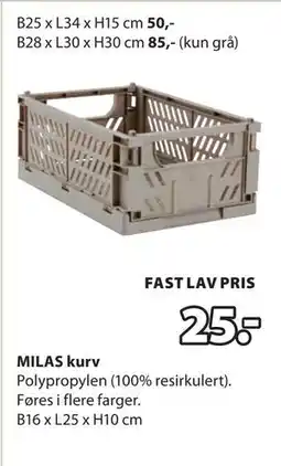 JYSK MILAS kurv tilbud