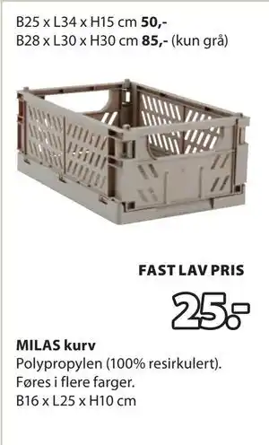 JYSK MILAS kurv tilbud