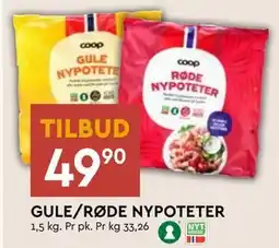 Coop Mega GULE/RØDE NYPOTETER, NOK 49.9 tilbud