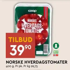 Coop Mega NORSKE HVERDAGSTOMATER, NOK 39.9 tilbud
