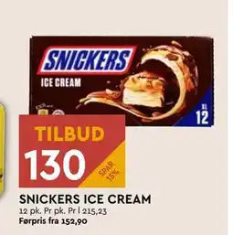 Coop Mega SNICKERS ICE CREAM, NOK 130 tilbud