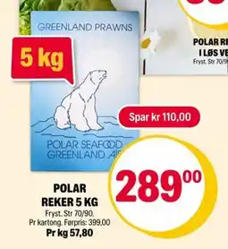 Coop Extra POLAR REKER 5 KG, NOK 289 tilbud