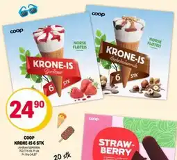 Coop Extra COOP KRONE-IS 6 STK, NOK 24.9 tilbud