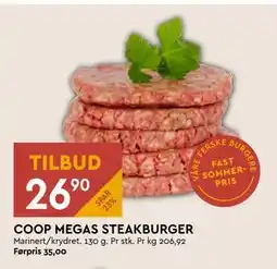 Coop Mega COOP MEGAS STEAKBURGER, NOK 26.9 tilbud