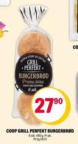 Coop Extra COOP GRILL PERFEKT BURGERBRØD, NOK 27.9 tilbud