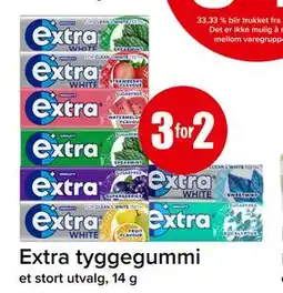 Spar Extra tyggegummi tilbud