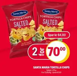 Coop Extra SANTA MARIA TORTILLA CHIPS, NOK 70 tilbud