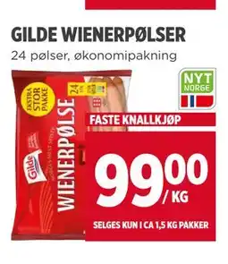 Meny GILDE WIENERPØLSER, NOK 99 tilbud