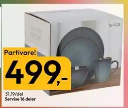 Gigaboks Servise 16 deler., NOK 499 tilbud