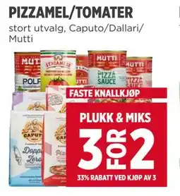 Meny PIZZAMEL/TOMATER tilbud