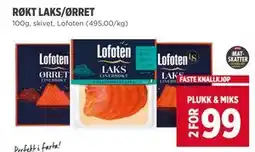 Meny RØKT LAKS/ØRRET, NOK 99 tilbud