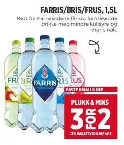 Meny FARRIS/BRIS/FRUS, 1,5L tilbud
