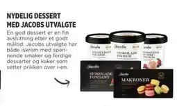 Meny NYDELIG DESSERT MED JACOBS UTVALGTE tilbud
