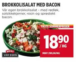 Meny BROKKOLISALAT MED BACON, NOK 18.9 tilbud