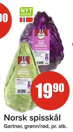 Spar Norsk spisskål, NOK 19.9 tilbud