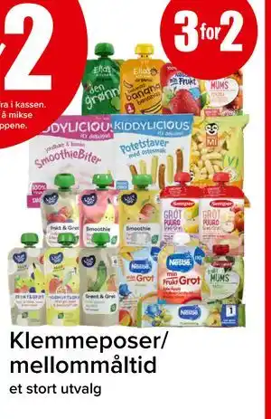 Spar Klemmeposer/ mellommåltid tilbud