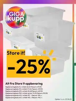 Gigaboks Alt fra Store It oppbevaring tilbud