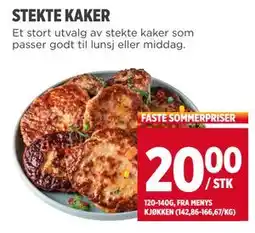 Meny STEKTE KAKER, NOK 20 tilbud
