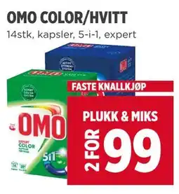 Meny OMO COLOR/HVITT, NOK 99 tilbud